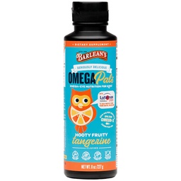 Barlean's Omega Pals Health Liquid, Tangerine Ochutené Omega 3 pre deti, Rybí olej doplnok s 500 mg EPA & DHA Plus luteín a zeaxantín Vitamíny pre podporu modrého svetla, 8 oz
