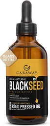 CARAWAY Organic Black Seed Oil - Cold Pressed Nigella Sativa Oil - Čistá a nerafinovaná - Bohatá na Thymochinón pre imunitnú podporu, vlasy a starostlivosť o pleť