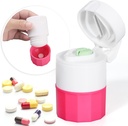 Multifunkčná medicína Crusher a Grinder pre malé tablety, jemný prášok, Cestovné pilulky Cutter s pohárom a skladovanie