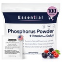 Fosfor Doplnky 100 Pakety, Dietary Doplnky Prášok s fosfátom sodným a fosforečnanom draselným, Ovocie Ochutené Fosfor Supplement Powder for Electrolyte, Kosti Zdravie a zdravie obličiek