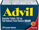 Advil Bolesť Reliever a horúčka Redukcia, Ibuprofen 200 mg pre úľavu od bolesti - 24 obalené tablety