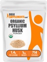 BulkSupplementments.com Organic Psyllium Husk Powder - Psyllium Husk Powder for Peaking, Fiber Supplement - Gluten Free, 1,4g per Serving, 1kg (2,2 lbs) (Pack of 1)