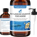 Wild Aljašský lososí olej pre kone, Svrbenie Relief, Rybí olej Omega 3 EPA+DHA Mastné kyseliny, Koža a pokrm doplnok pre kone, Podpora Spoločné funkcie, Immune & Heart Health