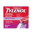 Detský tylenol Rozpúšťané balenia na úľavu od bolesti, lieky na horúčku, 160 mg acetaminofénu, bezfarbené, detské púdrové balíčky na úľavu od studni a chrípke; Wild Berry Flavor, 30 pt.; balenie po 1