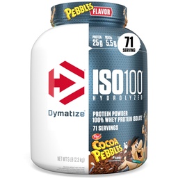 Dymatize x Cocoa Pebbles ISO100 Srvátkový proteínový prášok Izolát, 25 g proteínu, 5,5 g BCAA, 120 kalov, bez lepku, 1g tuku, 1g cukru, 2g Carbu (71 porcií)