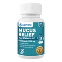 WELMATE - Mucus Relief - Guaifenesin 1200 mg Maximálna sila - Rozšírená-Release Expectorant Tablets - Pomáha Clear Chest Congestion & Loosen Musus - 12 Hodinová úľava - 100 Počet