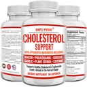 Cholesterol zníženie doplnok, ktorý funguje, podporuje nižšiu vysokú hladinu cholesterolu, triglyceridov, LDL a zvýšiť HDL prirodzene, srdce zdravé prírodné kapsuly s cesnakom, rastliny steroly, Niacin, Guggul, 60 Ct