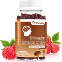 Sugar Free Huby Gummy, Huby Huby Gummy s Levou hrou - Zameranie energie Immune podpora- Malinová chuť 60ct