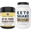 Výkon ľavého pobrežia Keto MCT Prášok + Collagen a Keto Cheesecake Replacement
