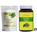 HERBAL HILLS Neem Leaf Powder and Moringa Tablets Shigru Balenie po 2 Combo