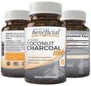 Activated Coconut Charcoal 1200mg, 180 Kapsule - Pills od Digestive System, Bloating, Vegan (1 fľaša)