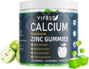 Vápnik Magnézium Zinok Gumies 600 mg s vitamínom D3 K2, 120 Gummies Plant Based Sugar-free Calcium Gummies High Absorbtion Complex Calcium Supplement 70+ Trace Minerals for Bone Strength, Vegan