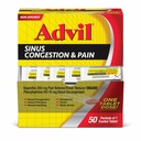 Advil Sinus Kongescia a bolesť, Sinus Relief medicína, bolesť Reliyver a horúčka Redukcia s Ibuprofen a Fenylefrín HCl - 50 obalené tablety