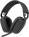 Logitech Zone Vibe 100 Ľahké bezdrôtové slúchadlá cez slúchadlá s zvukom Zrušiť mikrofón, Advanced Multipoint Bluetooth Headset, Pracuje s tímami, Google Meet, Zoom, Mac/PC - Graphite