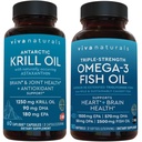Antarktída Krill Oil a Triple-silth Omega 3 Fish Oil Bundle, 1250 mg Krill Oil & 2 200 mg Fish Oil Per Serving Providing Omega 3 EPA and DHA