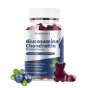 Glukozamín Chondroitín Gummy s extra silou MSM a bazy - Spoločná podpora, Antioxidant Immune Suplement for Adults, Men & Ženy Minerály, koenzým Q10, DHA- 60 Čučoriedkové Gummy