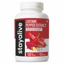 StayAlive Cayenne Pepper Kapsule 960mg Super extrakt s zázvorom, cesnak, kurkuma, Repeat Root, čierne korenie, 120 Cayenne Kapsule, Podpora Kardiovaskulárny a imunitný systém, Kapsaicín Supplement Pills