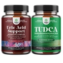 Bundle kyseliny bylinnej močovej čistí a detox a pokročilé TUDCA Pečeň podpora doplnok - Essential Daily Cleanse and Uric Acid Support - pre žlčník pečene a obličiek podpora
