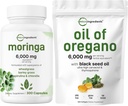 Micro Ingrediencie Olej Oregano Softgels 300 Gróf & Moringa Oleifera 6,000mg Rovnocenné 300 Kapsule Bundle 2 Pack 