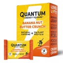 Quantum Energy Square: Energy Bar s kofeínom & 10g Protein. Delicious Healthy Snack On The Go. (Vegan, Gluten-free, Soy-free, Dairy-free) - Banana Nut Butter Crunch 8Pk
