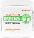 SaltWrap Adaptogen Greens - Mind-Body Resilience Formula - Kofeín-Free Nootropic pre stres, zameranie a kognitívny výkon - 90 Kapsule