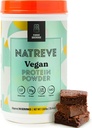 Natreve Vegan Protein Powder - 25g Plant Based Protein Powder with Probiotics and Amino Acides - Gluten Free Fudge Brownie, 18 Servings