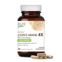 PURE ESSENCE LABS MyPure Lion's Mane 4X - Ultra Strength Brain Suplement with 6:1 Hot Water Extract & 10:1 Extract for Cognitive Health, Focus, Memory & Mental Clarity, 30 Kapsule