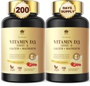 Rýchlo rozpustite vitamín D3 5000IU s vápnikom a horčíkom - pre rýchle výživné absorpčno-cukorové žuvacie doplnky pre kosť sily, zuby, svalovinu, imunitné zdravie, 200 rýchle roztopené tablety