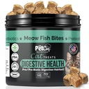 Pet Chef Meow Bites: Premium Pro & Prebiotic Digestion Cat Treats - Zlepšiť trávenie - Lepší tan Fortiflora Probiotiká pre mačky - zastaví Cat Vracanie Všetky vekové kategórie