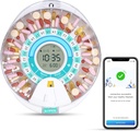 Zoksi New Bluetooth Smart Automatic Pill Dispenser, Electronic Medication Dispenser for Elderly, 28 Compartments Medicine Organizátor s trojitou pripomienkou