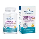 Nordic Naturals Complete Omega-D3, Citrónová príchuť - 60 mäkkých gélov - 565 mg Omega-3 + 70 mg GLA + 1000 IU vitamín D3 - EPA & DHA - zdravá koža, kognitívna a pozitívna nálada - non-GMO - 30 porcií
