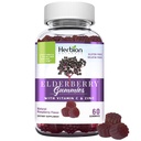 HERBION Staršie čučoriedky s vitamínom C a zinkom - Podpora zdravého imunitného systému - bezlepkové a želatínové - 60 Gumičiek pre dospelých a deti 4 roky a viac - vyrobené v USA, 60 grófov (Pack of 1)