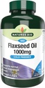 Príroda Pomoc Ľanový olej 1000mg studené lisované (Omega 3, 6 + 9) 180 čiapky. Vhodné pre Vegetariánov.