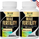 Fertility Doplnky pre mužov, mužské prenatálne vitamíny -Optimal Sperm gróf, pohyblivosť a sila, 2000MG Muži plodnosť Doplnky s Maca Root pre počatie - balenia 2