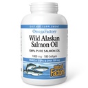 Prírodné faktory Wild Aljašský lososí olej poskytuje Omega-3, EPA, DHA a vitamín D, podporuje zdravie mozgu a srdca, 180 Softgels