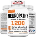 Neuropatia Podpora Doplnková s 1200 mg HP-99 Alpha Lipoic Acid - Max Strength ALA Nerve Formula pre nohy ruky prsty Nohy - Ultra Potent 18 v 1 Prírodné periférne Nerve Vitamíny - 180 Kapsule