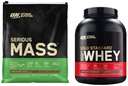 Optimálna výživa Závažná hmotnosť Gainer Protein Powder & Gold Standard 100% Srvátka Protein Powder, Double Rich Chocolate, 5 libier (Backaging May Vary)
