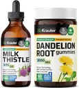 BIO KRAUTER Milk Thitle Tinture 4 Fl. Oz. & Dandelion 60 Gummies