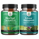 Bundle bylinné preháňadlo Kapsule s probiotikami a pečeň očistiť Detox & Repair Formula - Natural Colon Detox Tráviaca podpora systém - Bylinná pečeň podpora doplnok s mliekom bodliak