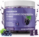 Glukozamín Chondroitín Gummies Bez cukru,Extra Sila 1500mg Glukozamín s MSM & Turmerica,Joint Support Gummies Supplements for Men & Women,for Joint Flexibility & Bone Health, 90 Count V01