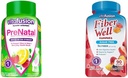 Vitafusion Prenatal Gummy Vitamíny, Malinová citrónová šťava Ochutené, Tehotenstvo Vitamíny pre ženy a vlákna Dobre Sugar Free Fiber Supplement, Peach, Jahodová a BlackBerry Ochutené