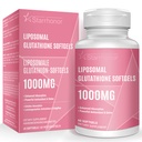 Lipozomálne Glutatión Softgels 1500MG, Redukované Glutatión doplnok s vitamínom C, lepšia absorpcia, non-GMO výkonný antioxidant pre zdravé starnutie, Detox, Immune Health, 60 Softgels