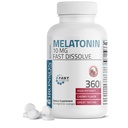 Bronson Melatonin 10mg Fast Rozpustite Cherry Ochutené tablety Vegetariánska Chewable Lozenges, 360 Počet