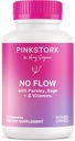 Pink Stork No Flow: Suchý Dodávka materského mlieka s šalvia, petržlen, a B Vitamíny, Popôrodné Essentials pre ženy prestať dojčiť a znížiť produkciu mlieka, 60 Kapsule