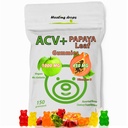 ACV Gummies & Papaya Leaf Extract Gummies - Premium Potent Apple Cider Ocogar Supplement - Iodine Infunded & Vitamíny B6 B12 