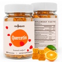 Quercetin 500mg Gummy pre deti s hypromelínom, vitamínom C & D3, stinging nettle a sladké drievko, sezónne vyváženie a body Defense, Vegan, 120 Gummies