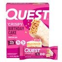 Quest Nutrition Crispy Birthday Cake Protein Bar, 17g Protein Bar, 1g Cukor, 2g Net Carbs, Gluten Free Protein Snack, Keto Friendly, 4 gróf