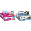 Quest Birthday Cake & Cookies & Cream Dipped Protein Bars, High Protein, Gluten Free, Keto Friendly, 12 Gróf