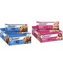 Quest Blueberry Muffin (12 počet) a Biela čokoláda Malinová (12 počet) Biele tyčinky Bundle, vysoký proteín, bez lepku