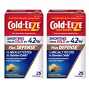 Cold-Eeze Plus Defense Natural Citrus with Elderberry Zinok Lozenges, Znižuje trvanie bežnej Cold, Sambucus Nigra, Echinacea a Rose Hips, 25 Ct, Balenie 2